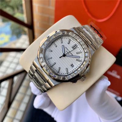 Replica Nautilus A21j Automatic Movement Mens Watch White Dial Diamonds Case Stainless Steel E74