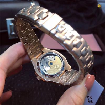 Replica Nautilus A21j Automatic Movement Womens Watch White Dial Rose Gold E75