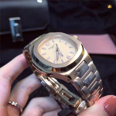 Replica Nautilus A21j Automatic Movement Womens Watch White Dial Rose Gold E75