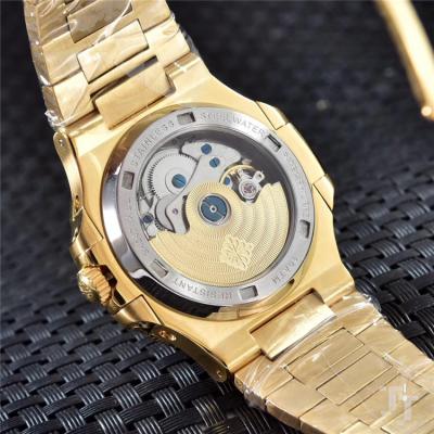 Replica Nautilus A2813 Automatic Movement Mens Watch White Dial Diamonds Case Yellow Gold B E79