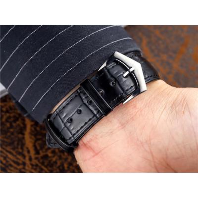 Replica Grand Complications A21j Automatic Movement Mens Watch Black Dial Diamonds Case Leather Strap E83