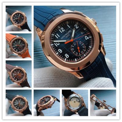 Replica Aquanaut Japan Quartz Chronograph Movement Mens Watch Blue Dial Rubber Strap A E84