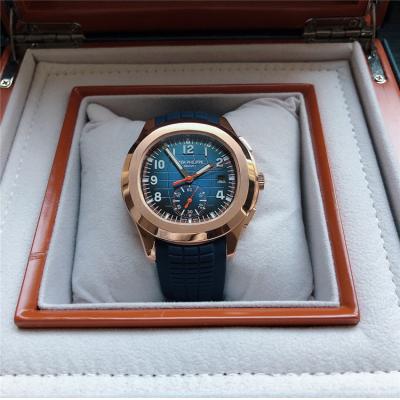 Replica Aquanaut Japan Quartz Chronograph Movement Mens Watch Blue Dial Rubber Strap A E84