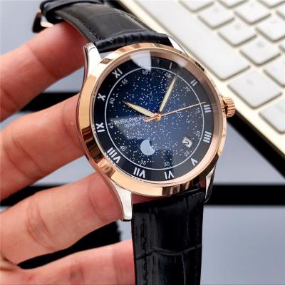 Replica Grand Complications A21j Automatic Movement Mens Watch Starry Sky Dial Leather Strap A E89