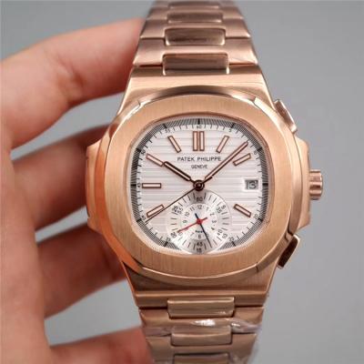 Replica Nautilus A21j Automatic Movement Mens Watch Silver Dial Rose Gold B E92