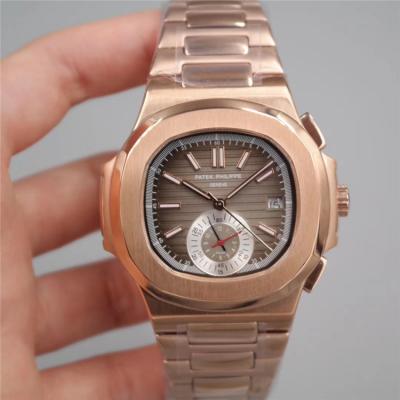 Replica Nautilus A21j Automatic Movement Mens Watch Silver Dial Rose Gold B E92