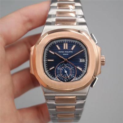 Replica Nautilus A21j Automatic Movement Mens Watch Blue Dial Two Tone Rose Gold C E92