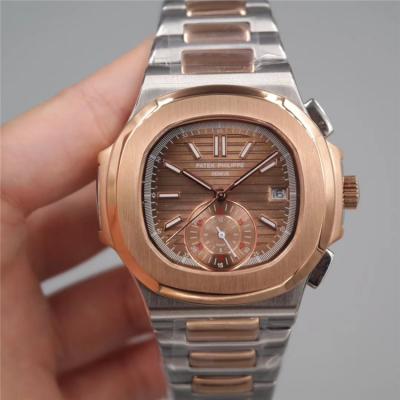 Replica Nautilus A21j Automatic Movement Mens Watch Blue Dial Two Tone Rose Gold C E92