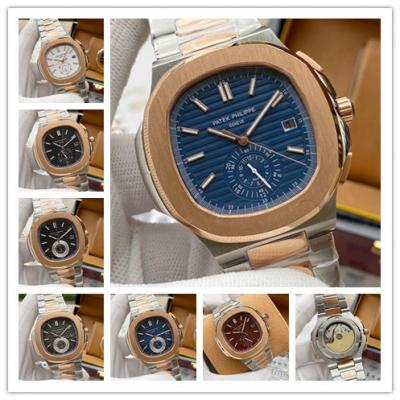 Replica Nautilus A21j Automatic Movement Mens Watch Blue Dial Two Tone Rose Gold A E96