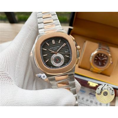 Replica Nautilus A21j Automatic Movement Mens Watch Blue Dial Two Tone Rose Gold A E96