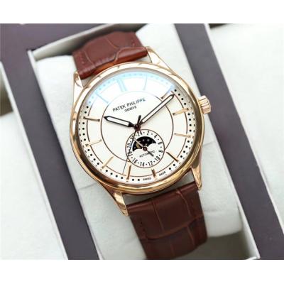 Replica Grand Complications A21j Automatic Movement Mens Watch White Dial Leather Strap E99