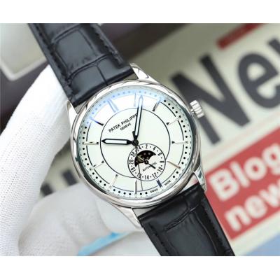 Replica Grand Complications A21j Automatic Movement Mens Watch White Dial Leather Strap E99