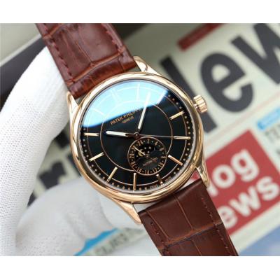 Replica Grand Complications A21j Automatic Movement Mens Watch White Dial Leather Strap E99