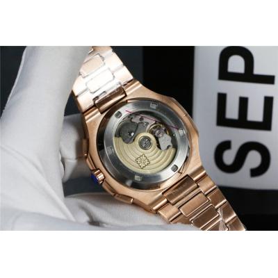 Replica Nautilus A21j Automatic Movement Mens Watch Black Dial Rose Gold B E101