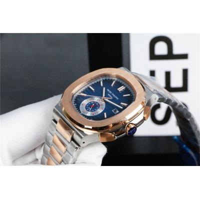 Replica Nautilus A21j Automatic Movement Mens Watch Blue Dial Two Tone Rose Gold E103