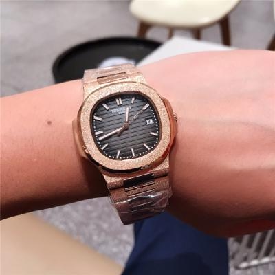 Replica Nautilus A21j Automatic Movement Mens Watch White Dial Frost Rose Gold A E105