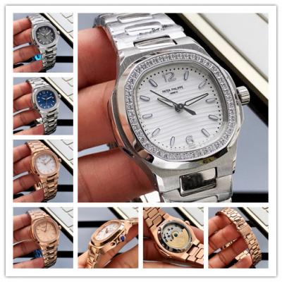 Replica Nautilus A21j Automatic Movement Womens Watch White Dial Diamonds Case Rose Gold E124