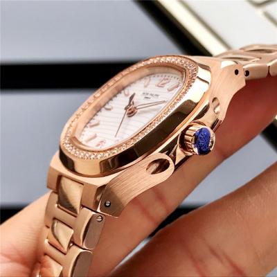 Replica Nautilus A21j Automatic Movement Womens Watch White Dial Diamonds Case Rose Gold E124