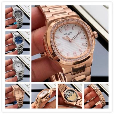 Replica Nautilus A21j Automatic Movement Womens Watch White Dial Diamonds Case Rose Gold E124