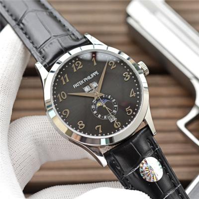 Replica Grand Complications A21j Automatic Movement Mens Watch Silver Dial Leather Strap A E131