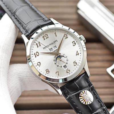 Replica Grand Complications A21j Automatic Movement Mens Watch Silver Dial Leather Strap A E131