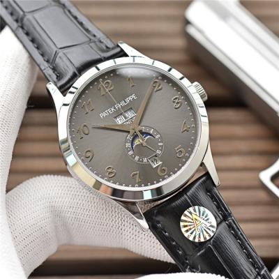 Replica Grand Complications A21j Automatic Movement Mens Watch Silver Dial Leather Strap A E131