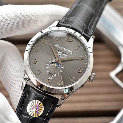 Replica Grand Complications A21j Automatic Movement Mens Watch Silver Dial Leather Strap A E131