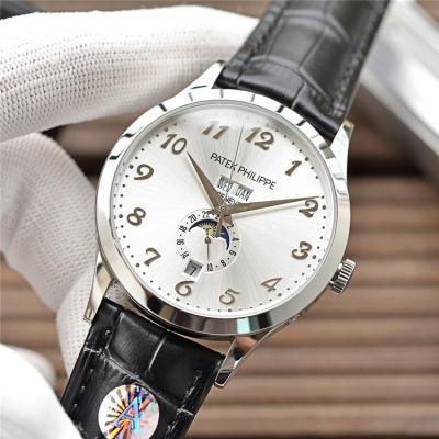 Replica Grand Complications A21j Automatic Movement Mens Watch Silver Dial Leather Strap A E131