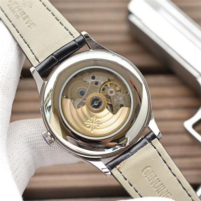 Replica Grand Complications A21j Automatic Movement Mens Watch Silver Dial Leather Strap A E131