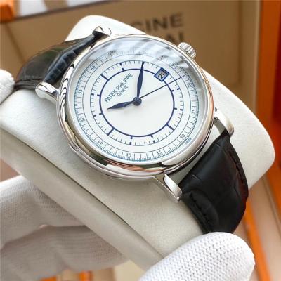 Replica Calatrava Japan Miyota 8215 Automatic Movement Mens Watch White Dial Leather Strap E133