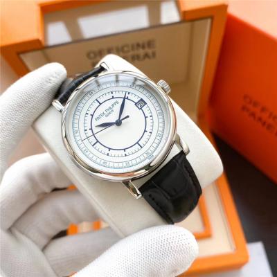 Replica Calatrava Japan Miyota 8215 Automatic Movement Mens Watch White Dial Leather Strap E133