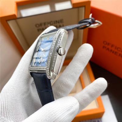 Replica Gondolo A21j Automatic Movement Mens Watch Silver Dial Diamonds Case Leather Strap A E134