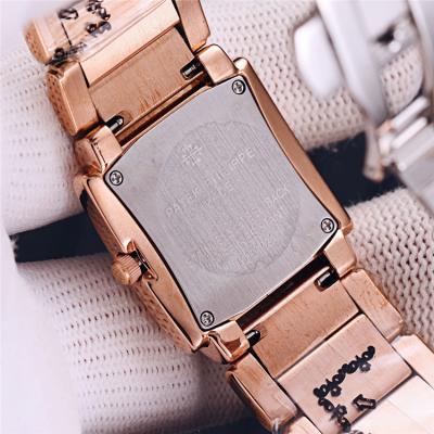 Replica Twenty~4 Swiss Quartz Movement Womens Watch White Dial Diamonds Case Rose Gold E142