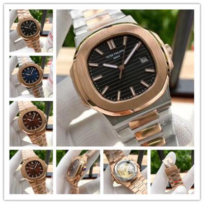 Replica Nautilus A21j Automatic Movement Mens Watch Black Dial Two Tone Rose Gold D E145