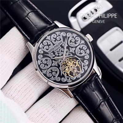 Replica Grand Complications A21j Automatic Movement Mens Watch Tourbillon Dial Leather Strap A E149