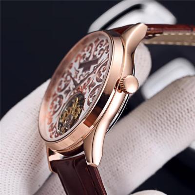 Replica Grand Complications A21j Automatic Movement Mens Watch Tourbillon Dial Leather Strap A E149