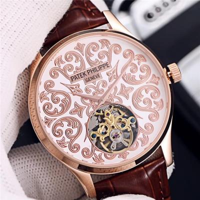 Replica Grand Complications A21j Automatic Movement Mens Watch Tourbillon Dial Leather Strap A E149