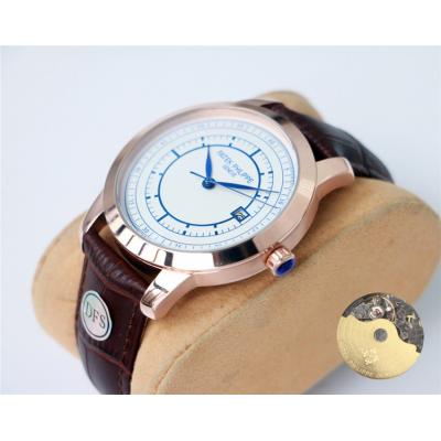 Replica Grand Complications A21j Automatic Movement Mens Watch White Dial Leather Strap E152