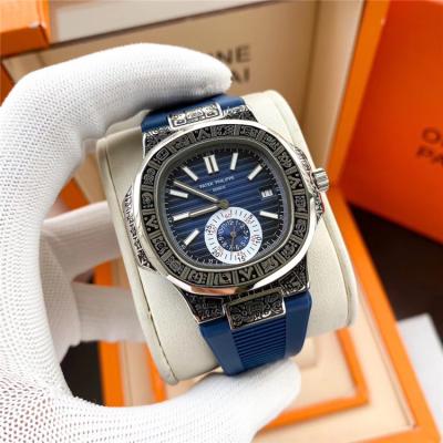 Replica Nautilus A21j Automatic Movement Mens Watch Blue Dial Rubber Strap B E157