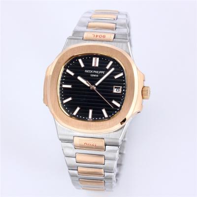 Replica Nautilus 324 Automatic Movement Mens Watch Black Dial Two Tone Rose Gold C E173