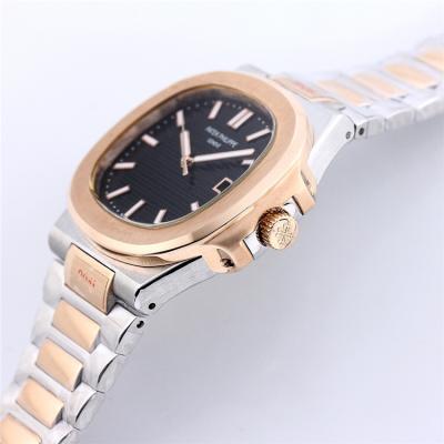 Replica Nautilus 324 Automatic Movement Mens Watch Black Dial Two Tone Rose Gold C E173