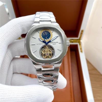 Replica Nautilus A21j Automatic Movement Mens Watch White Tourbillon Dial Stainless Steel E179