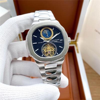 Replica Nautilus A21j Automatic Movement Mens Watch White Tourbillon Dial Stainless Steel E179