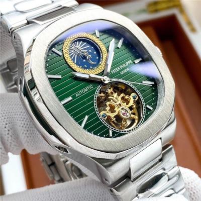 Replica Nautilus A21j Automatic Movement Mens Watch White Tourbillon Dial Stainless Steel E179