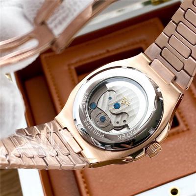 Replica Nautilus A21j Automatic Movement Mens Watch White Tourbillon Dial Rose Gold B E180