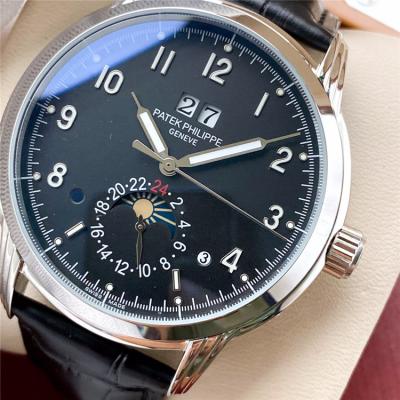 Replica Grand Complications A21j Automatic Movement Mens Watch Black  Dial Leather Strap E195