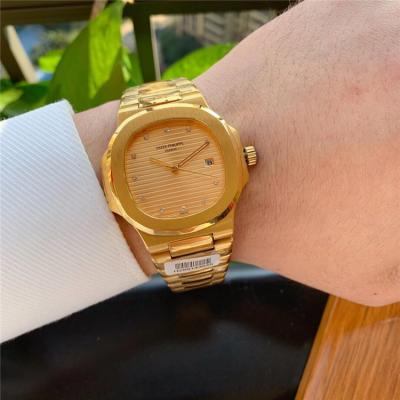 Replica Nautilus A2813 Automatic Movement Mens Watch Gold Dial Yellow Gold A E197