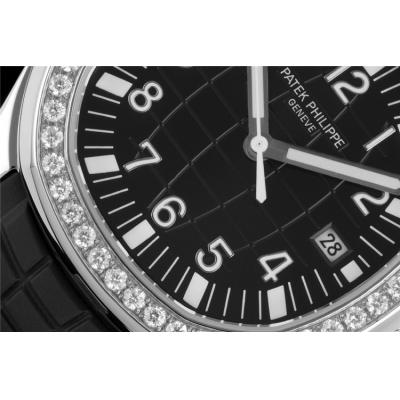 Replica Aquanaut Japan Miyota 8215 Automatic Mens Watch Black Dial Diamonds Case Rubber Strap E203