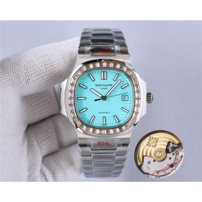 Replica Nautilus Japan Miyota 8215 Automatic Mens Watch Blue Dial Diamonds Case Stainless Steel E212