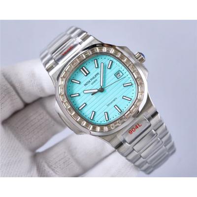 Replica Nautilus Japan Miyota 8215 Automatic Mens Watch Blue Dial Diamonds Case Stainless Steel E212